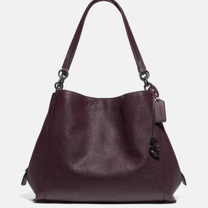 COACH Dalton 31 Polished Pebble Leather Oxblood